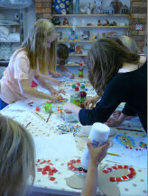 Child making a mosaic