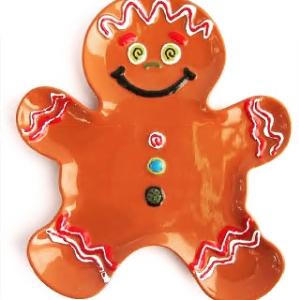 pottery painting, christmas gingerbread man