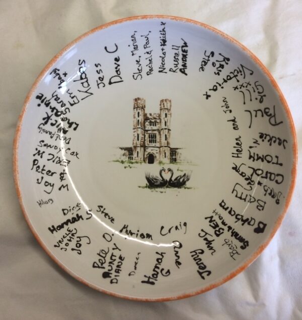 personalised wedding plate your church hand paintd