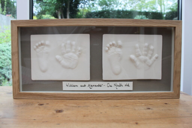 hand and footprint outprint baby twins framed print sevenoaks ken