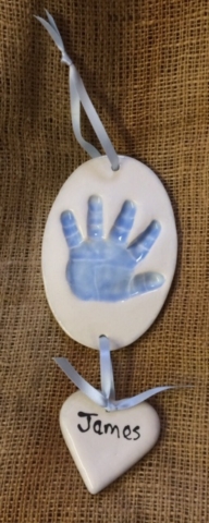 clay ceramic pottery handprint baby child