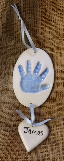 clay ceramic pottery handprint baby child