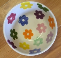 clay ceramic pottery bowl flowers painted sevenoaks kent workshop