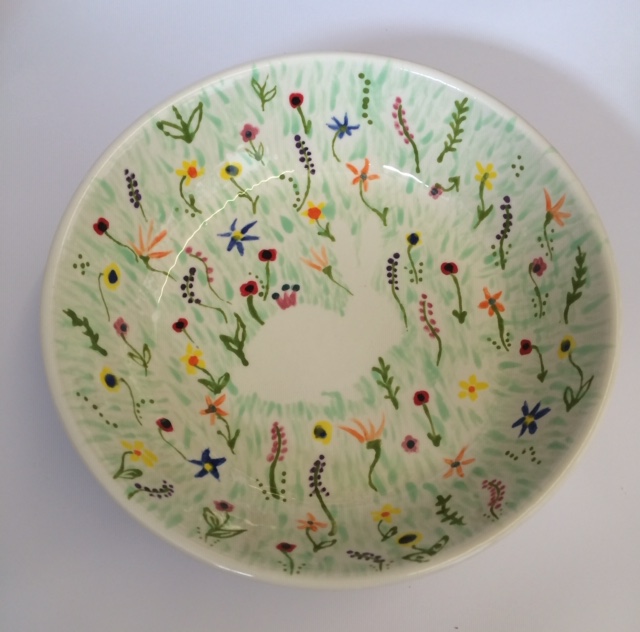 hand painted bowl clay pottery painting ceramic flowers