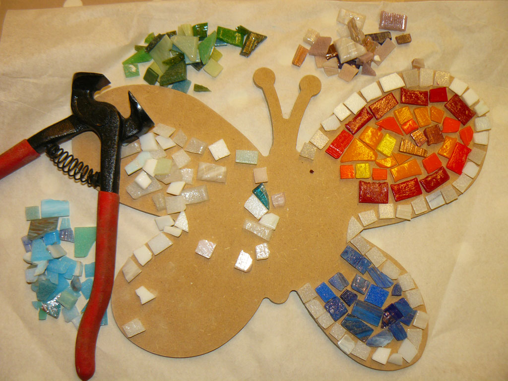 mosaic hand made workshop butterfly