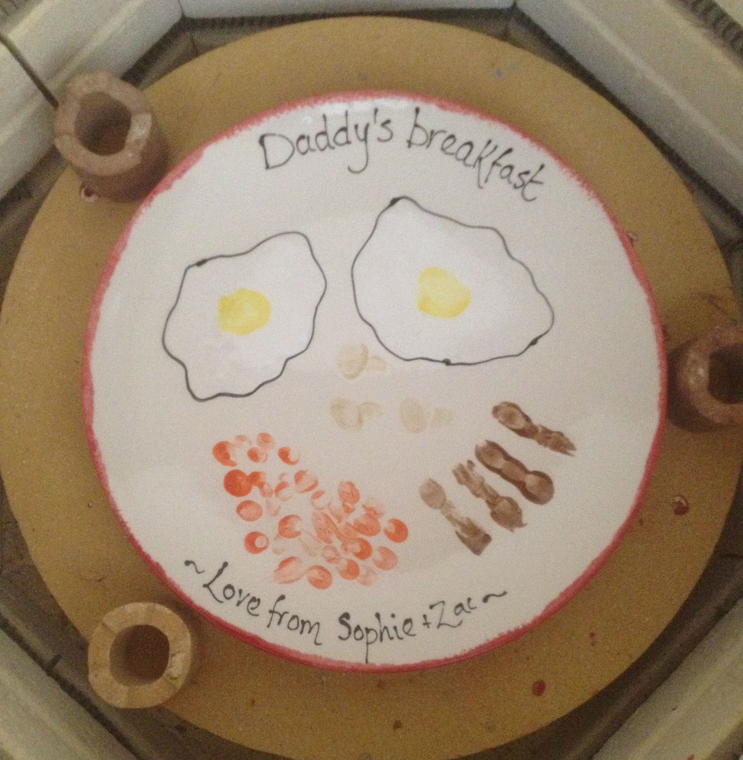 daddys breakfast plate fathers day christmas present painted ceramic pottery sevenoaks