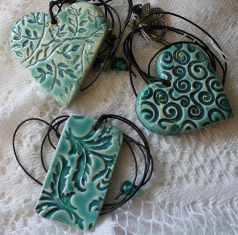 clay hand made jewellery hearts pottery workshop sevenoaks