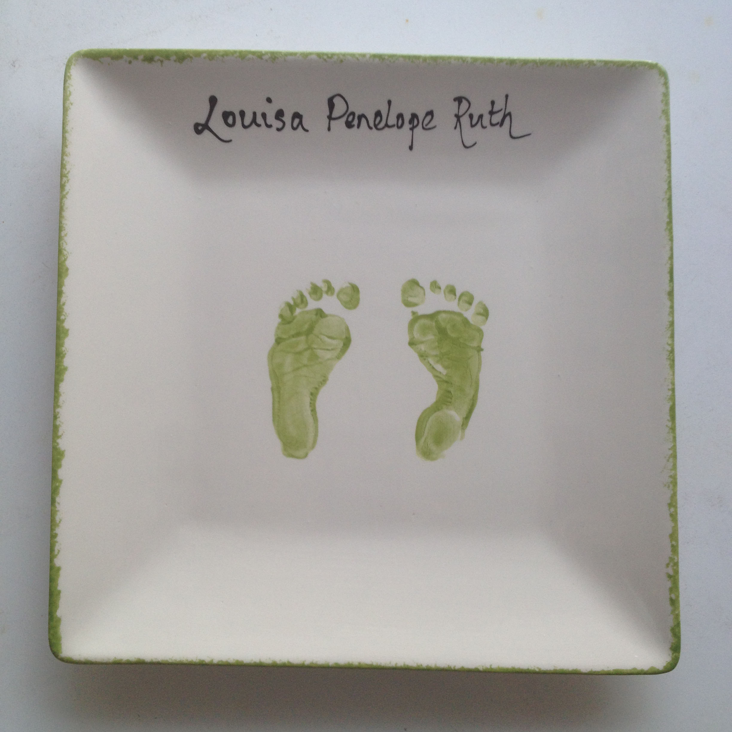 footprint baby plate keepsake sevenoaks kent