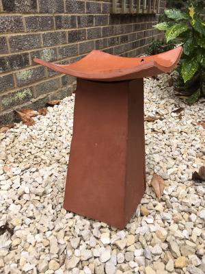 sculpture clay ceramic bird bath garden terracotta