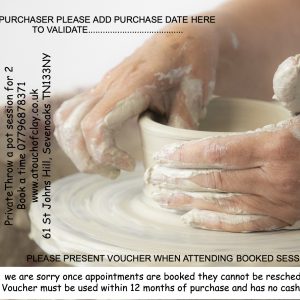 Voucher - pottery throw a pot session for 2